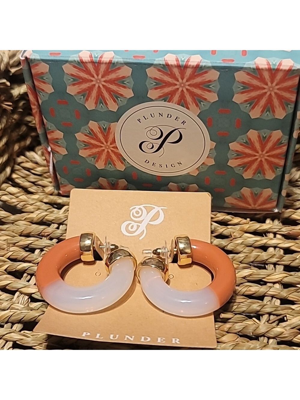 Nwt Plunder sunset sky hoop earrings - Picture 2 of 3